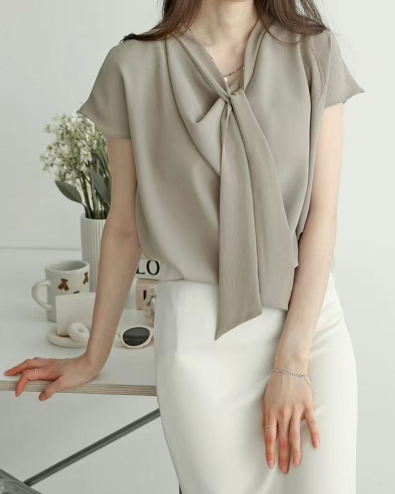 NK015 綁結雪紡上衣