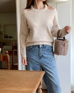 NK362 露肩圓領毛衣