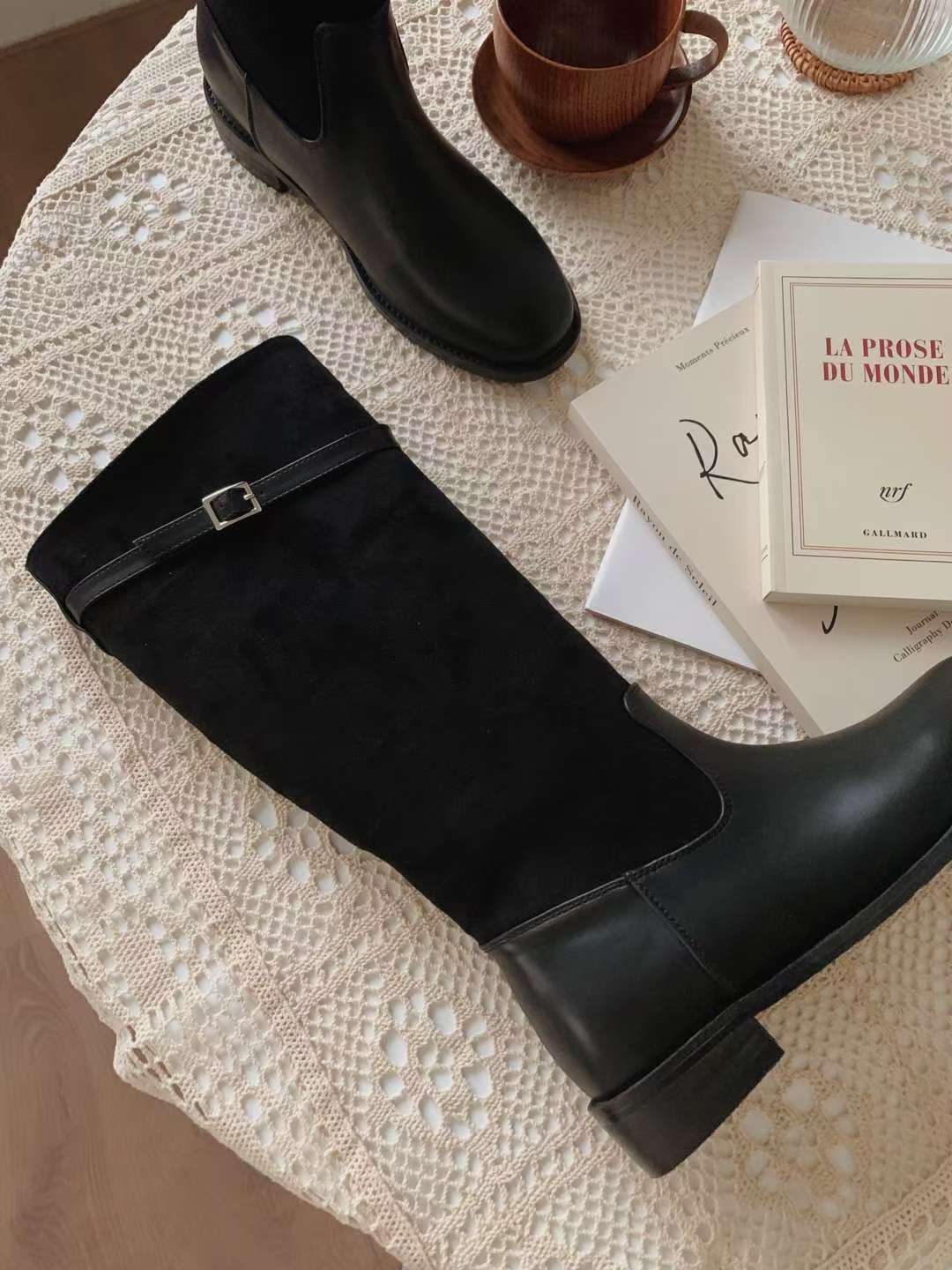 NK404 細帶皮扣騎士靴