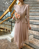 NH693 小腰擺輕紗連身裙