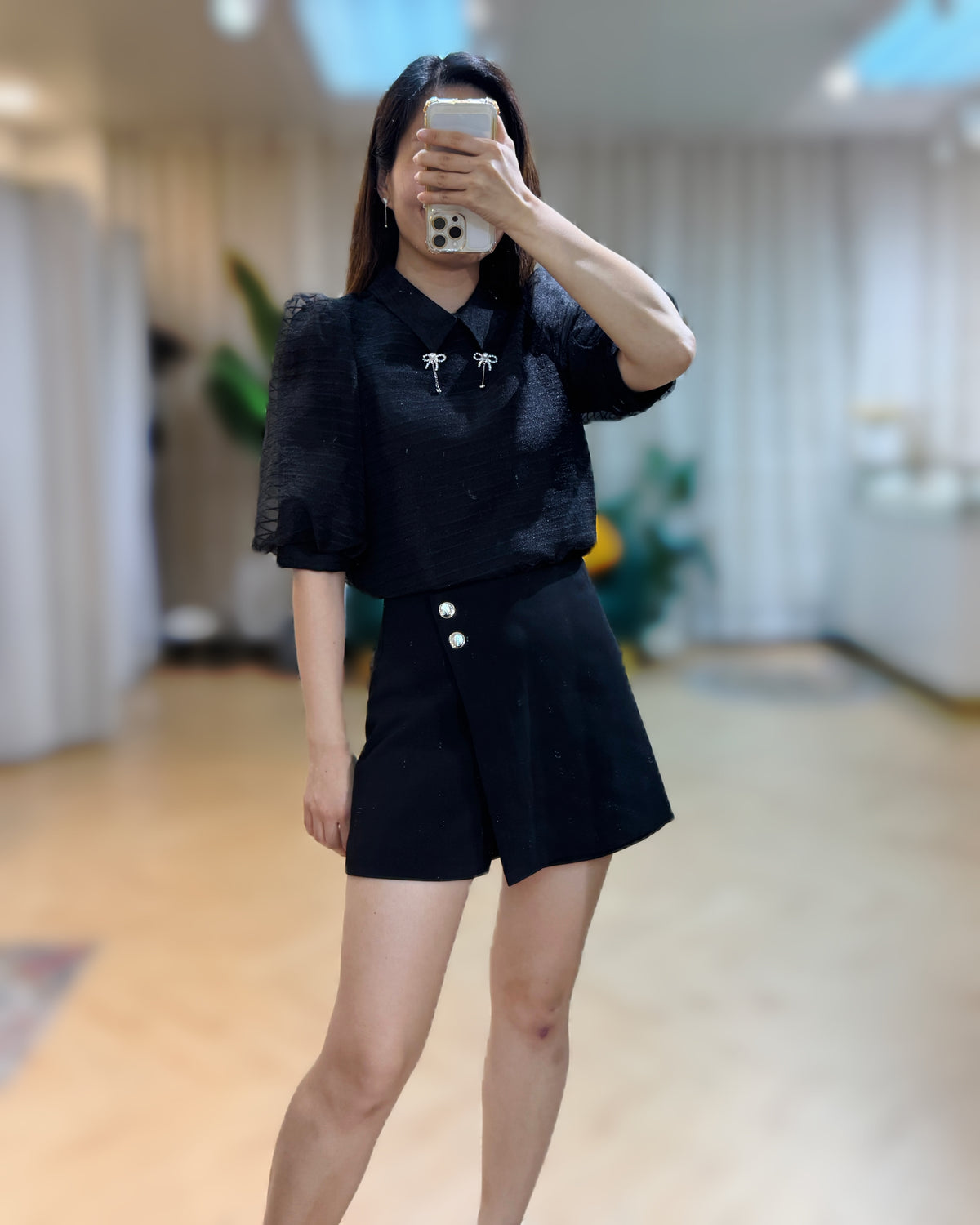 NK193 蝴蝶結裝飾燈籠袖上衣