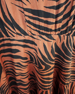 NK496 斑馬紋背心連身裙(連腰帶)