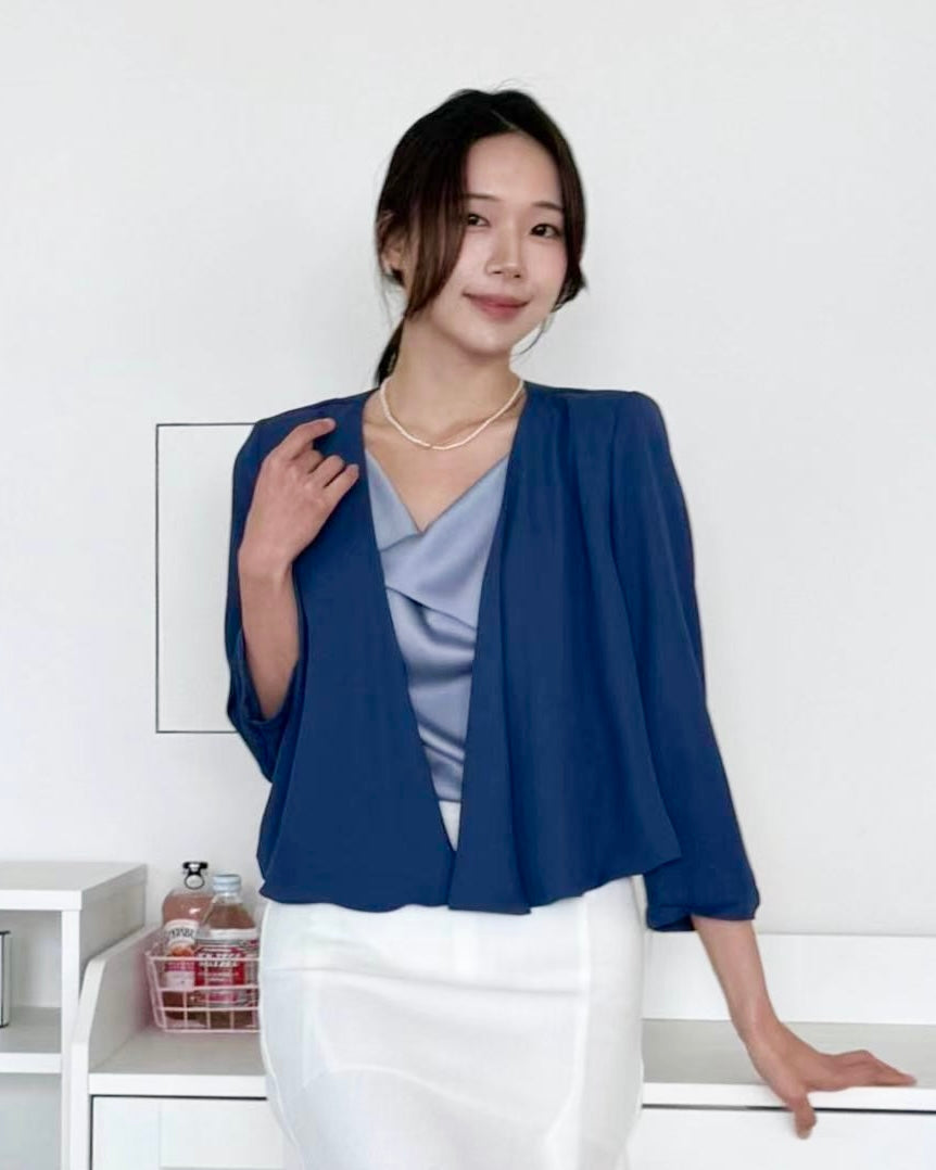 NH160 韓國 Zabara 氣質雪紡外套