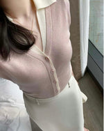 NH987 假兩件針織上衣