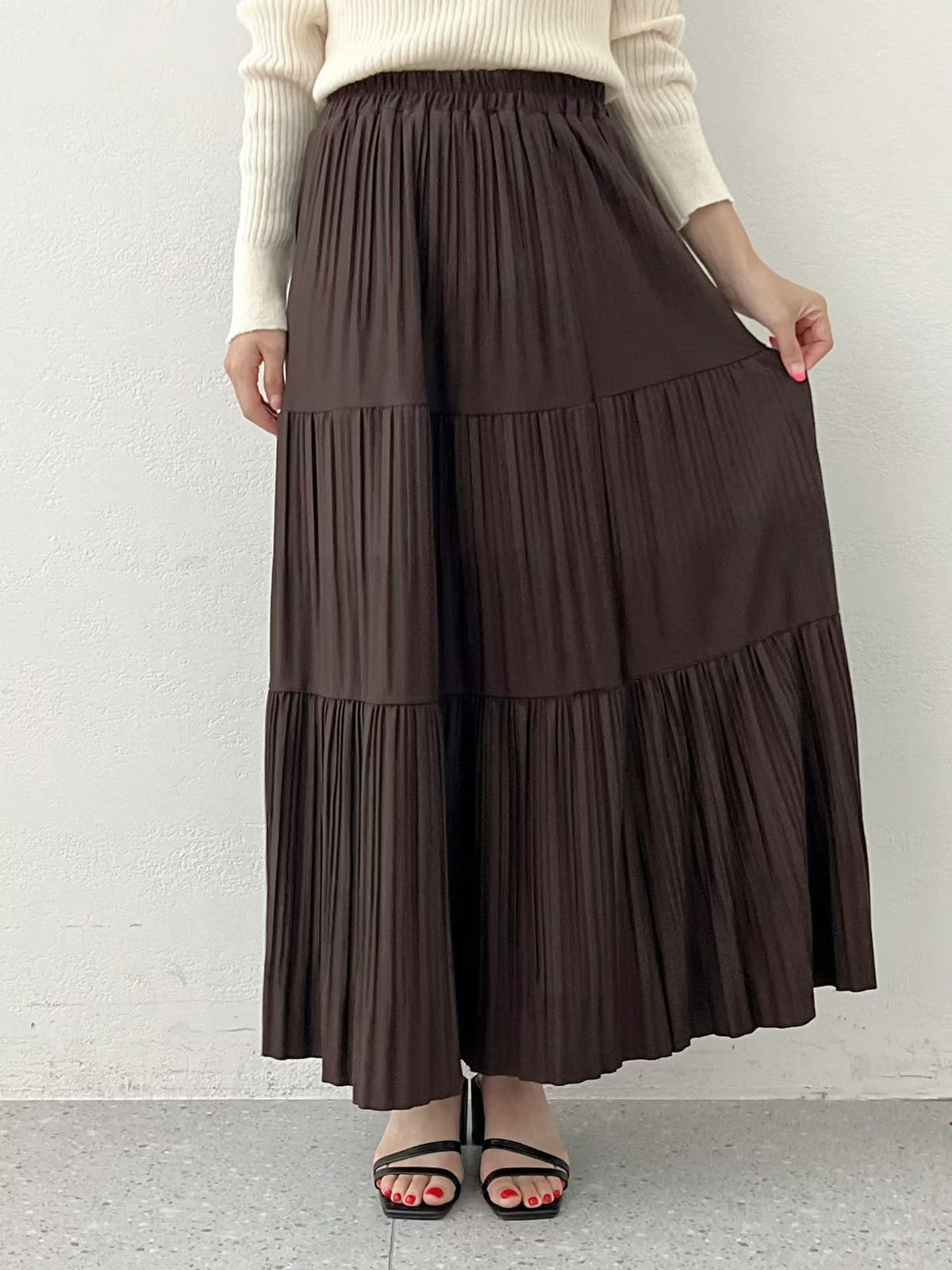 NK242 風琴褶疊層次長裙