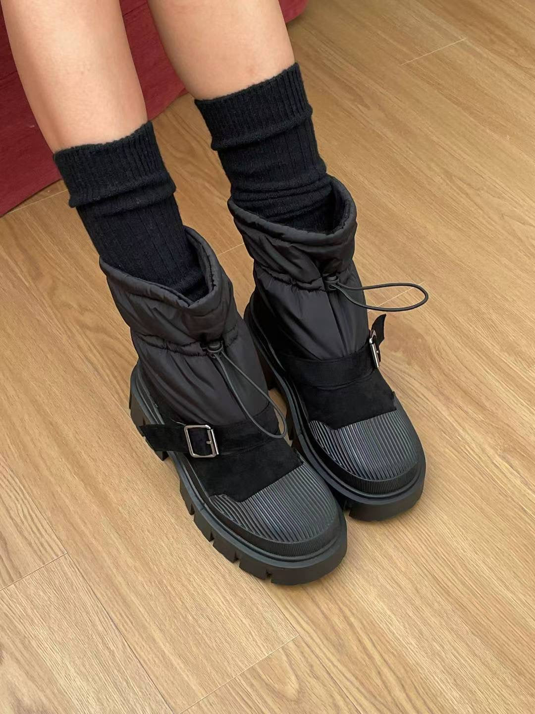 NK375 索繩加絨雪地靴