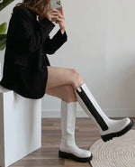 NK408 真皮彈力長筒靴