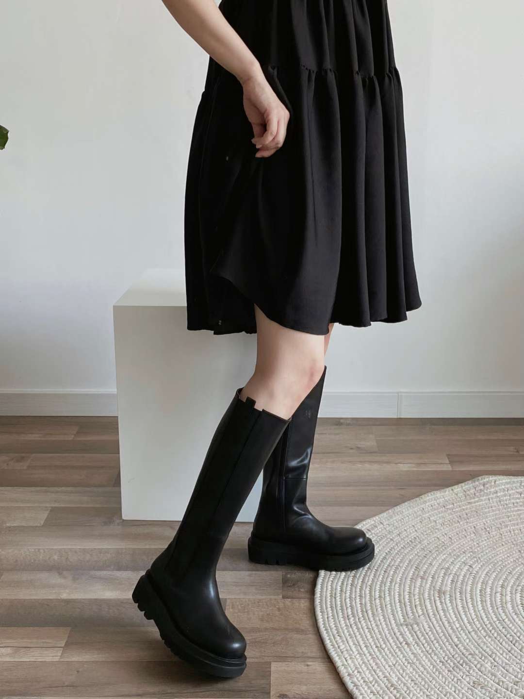 NK408 真皮彈力長筒靴