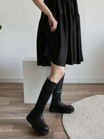 NK408 真皮彈力長筒靴