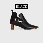 NE814 LEATHER LAB POINTED MARBLE-HEEL ANKLE BOOTS