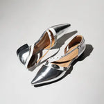 NH188 LEATHER LAB MELANTHA POINTED TOE METAL PIERCE PUMPS