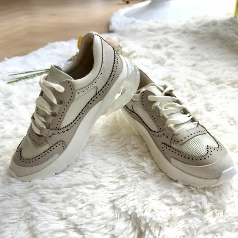 NH040 Leather Lab leather air-cushion sneakers