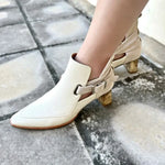 NE814 LEATHER LAB POINTED MARBLE-HEEL ANKLE BOOTS