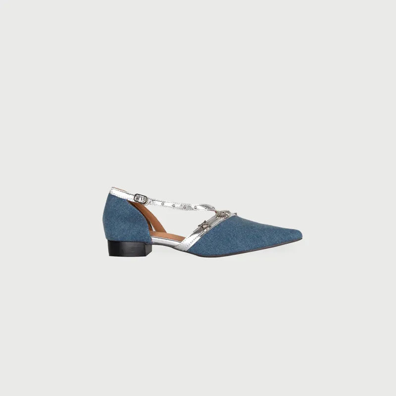 NH188 LEATHER LAB MELANTHA POINTED TOE METAL PIERCE PUMPS