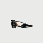 NH188 LEATHER LAB MELANTHA POINTED TOE METAL PIERCE PUMPS