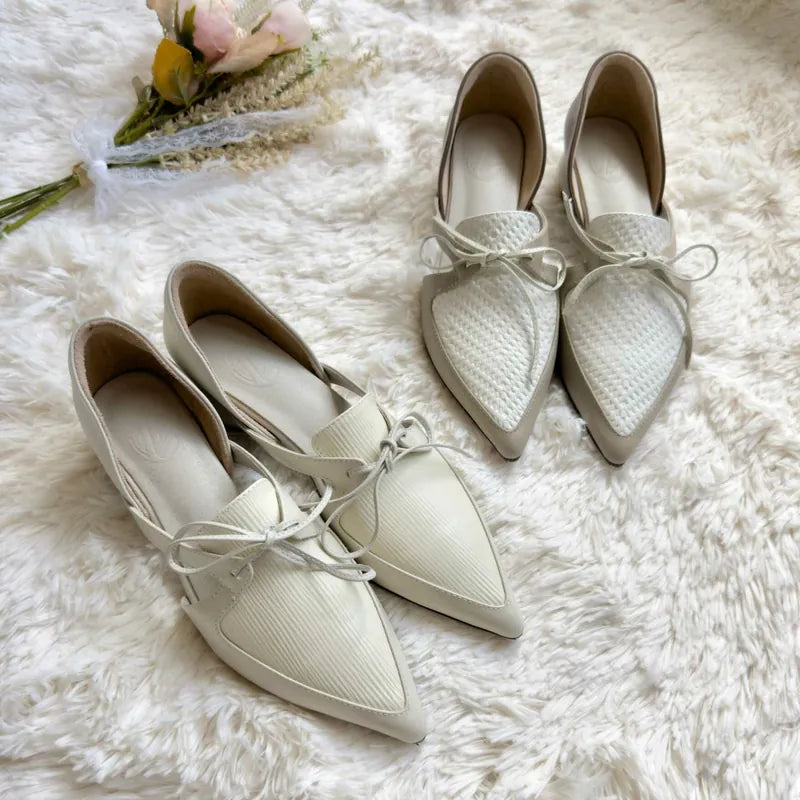 NE891 Leather Lab RIBBON OPEN SHANK FLATS