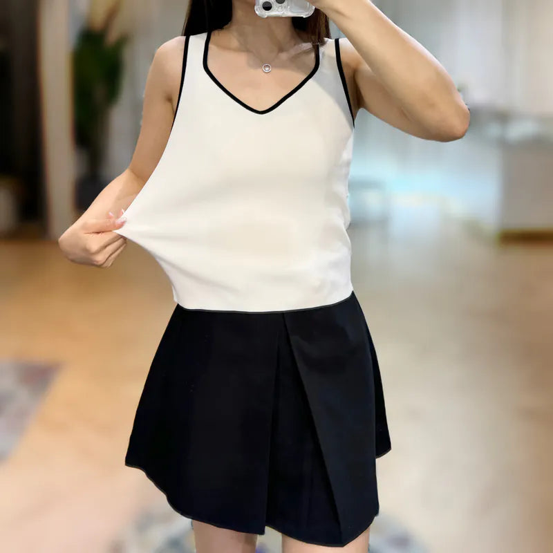 NH480 melon collar ice silk knitted vest