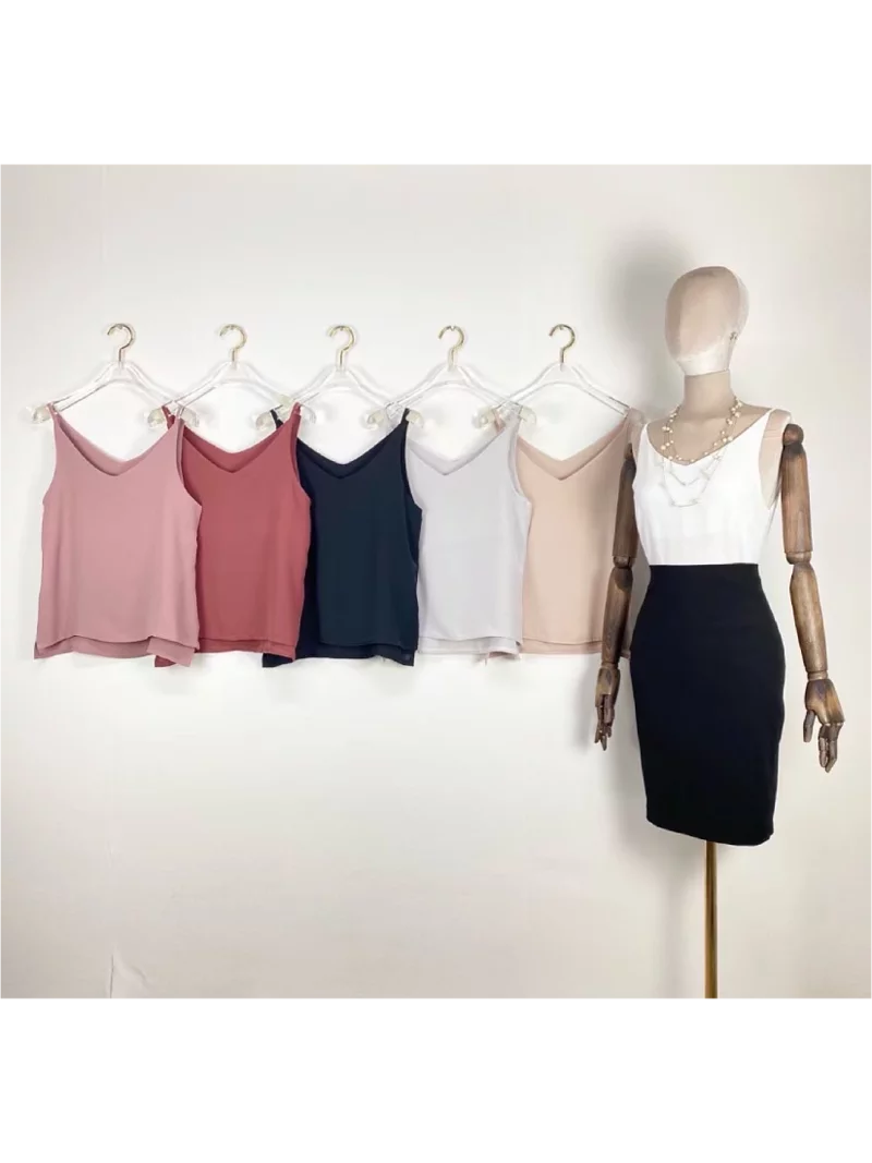 V-neck smooth chiffon suspender belt (ND607)