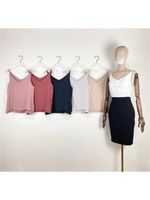 V-neck smooth chiffon suspender belt (ND607)