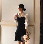 NH095 fake two piece patchwork dress