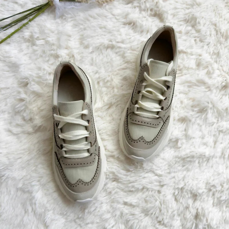 NH040 Leather Lab leather air-cushion sneakers