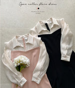 NH095 fake two piece patchwork dress