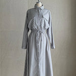 NH191 striped shirt dress
