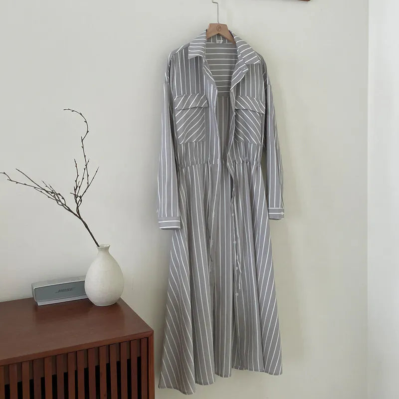 NH191 striped shirt dress