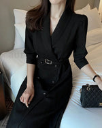 ND440 Tweed jacket style dress with belt