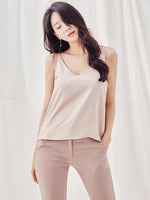 V-neck smooth chiffon suspender belt (ND607)