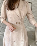 ND440 Tweed jacket style dress with belt