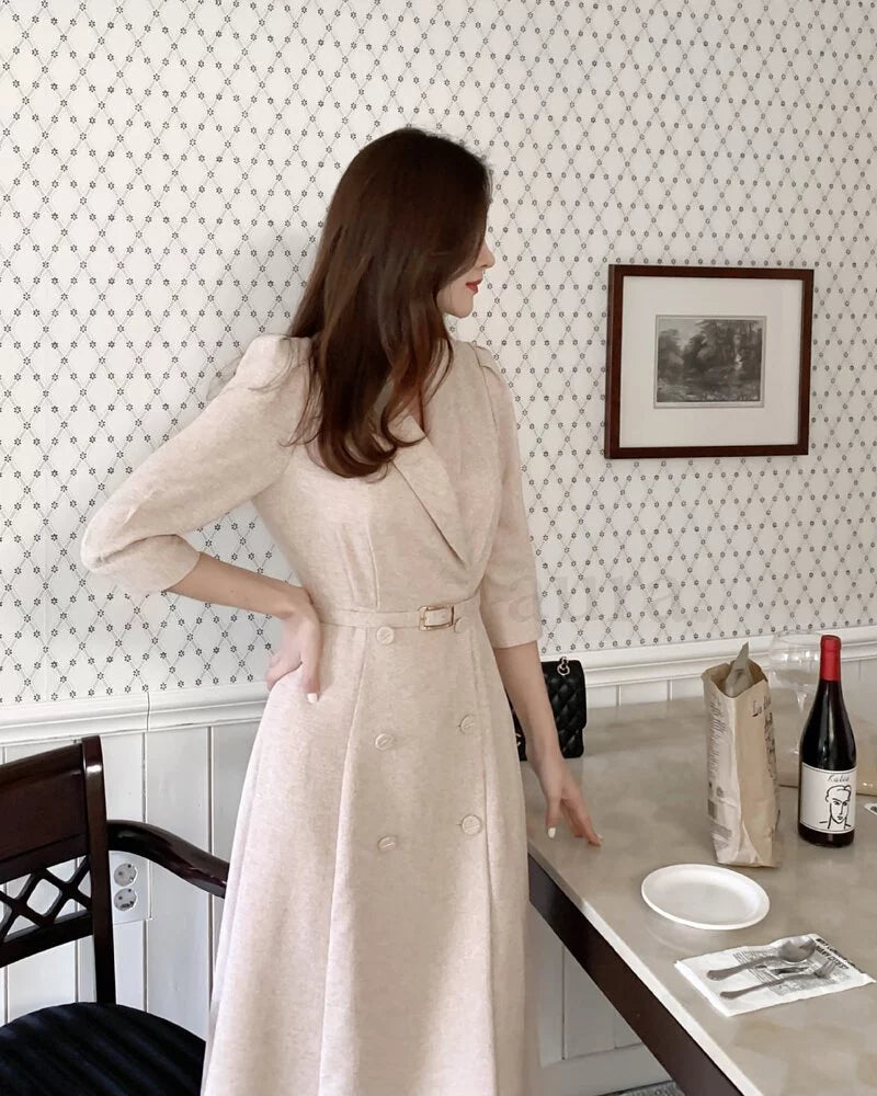 ND440 Tweed jacket style dress with belt