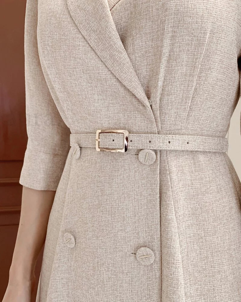 ND440 Tweed jacket style dress with belt