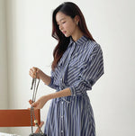 NH191 striped shirt dress