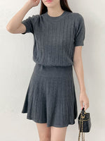 NK237 針織通花短裙套裝