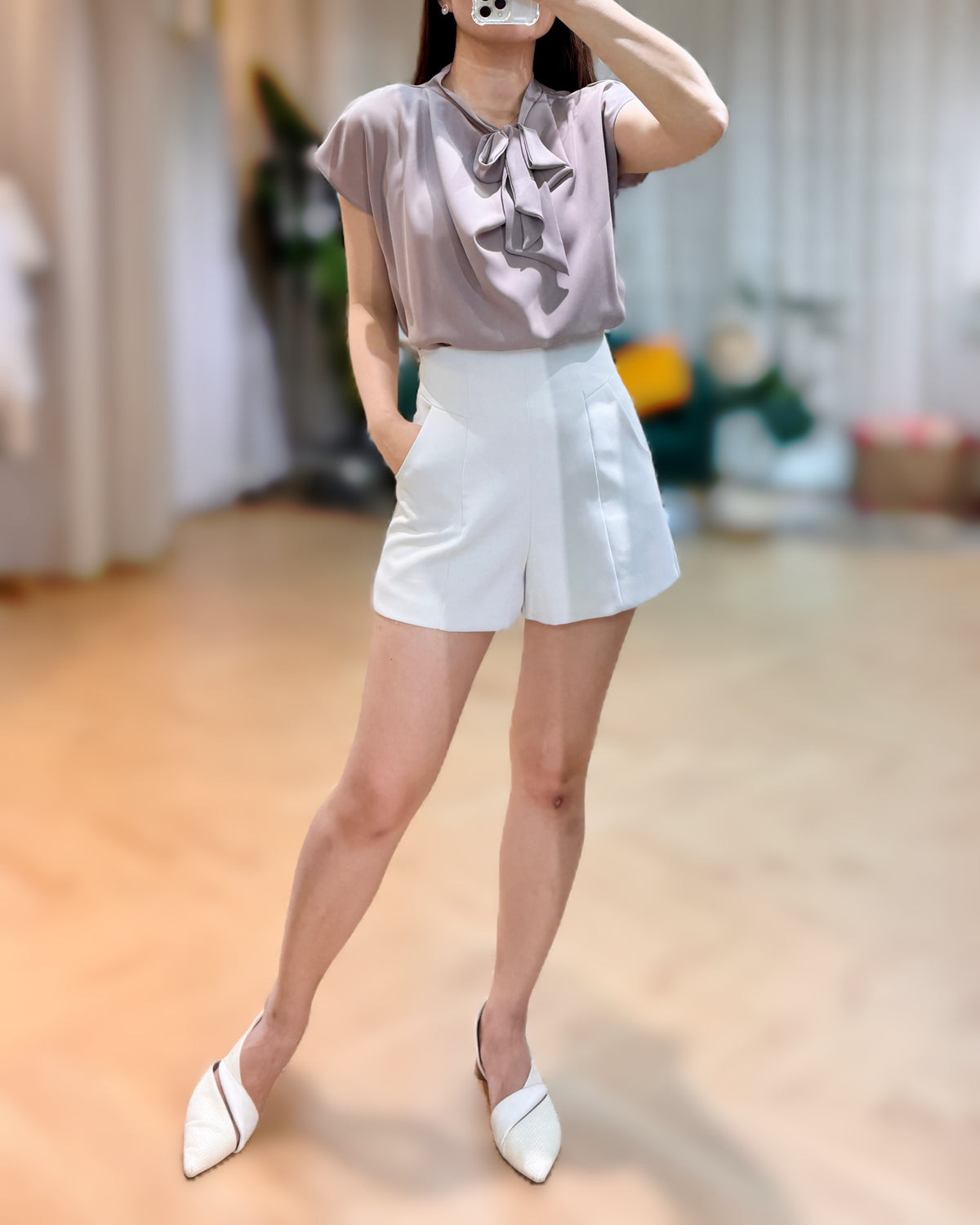 NK015 綁結雪紡上衣