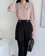 NK269 腰帶褶疊裙褲