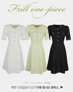 NK161 百摺衣袖小香風修身連身裙