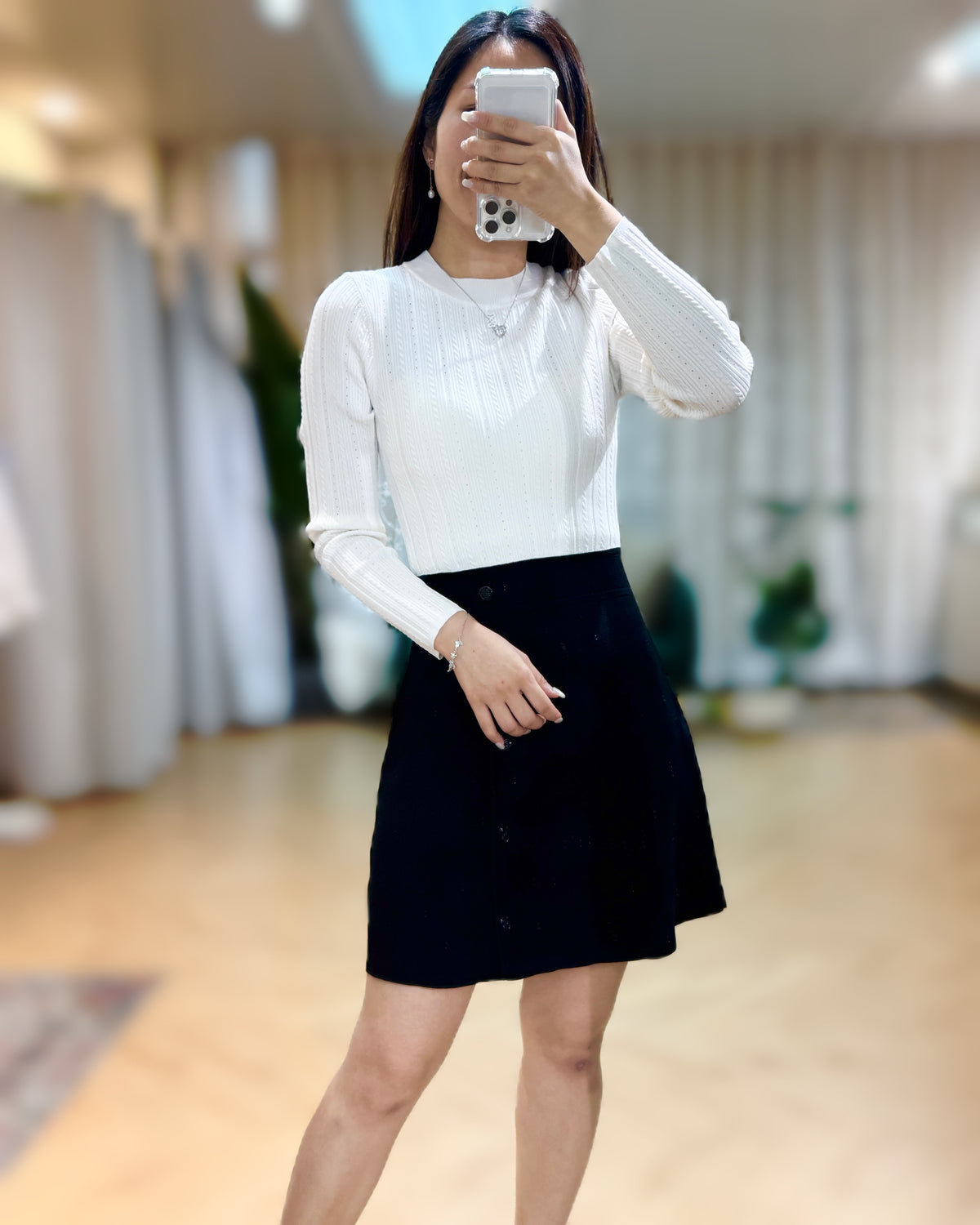 NK039 扭結Pattern高密冰絲針織連身裙