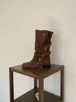 NK406 皮帶扣圓頭騎士靴