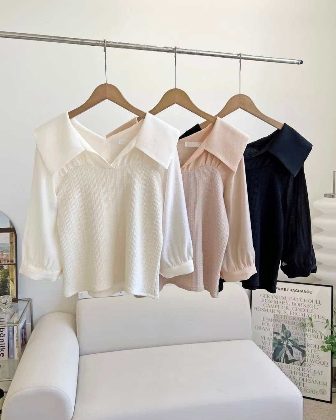 NK268 V領拼接襯衫