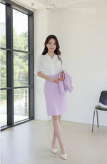 NH159 soft color double layer ruffle blazer