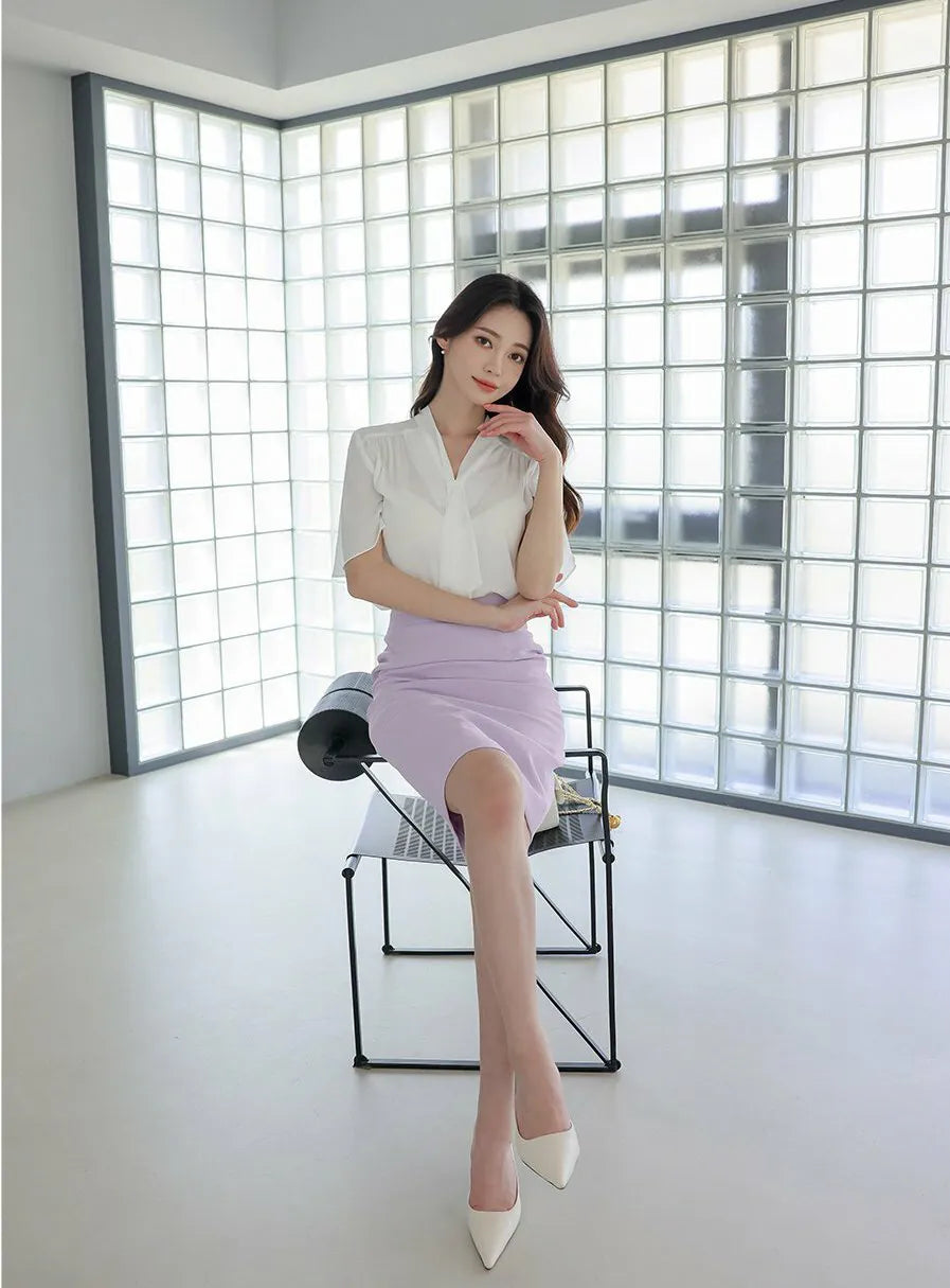 NH159 soft color double layer ruffle blazer