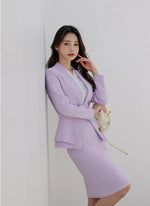 NH159 soft color double layer ruffle blazer