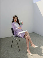 NH159 soft color double layer ruffle blazer