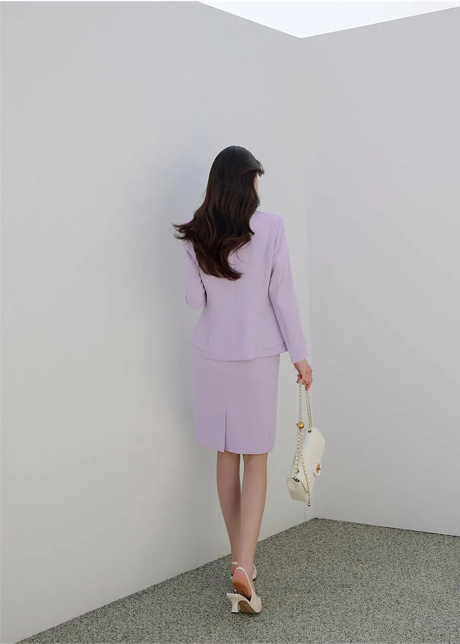 NH159 soft color double layer ruffle blazer