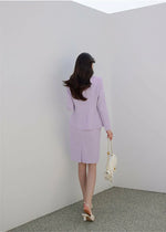 NH159 soft color double layer ruffle blazer