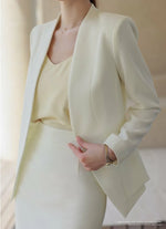 NH159 soft color double layer ruffle blazer