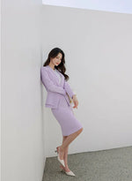 NH159 soft color double layer ruffle blazer