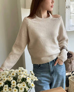 NK362 露肩圓領毛衣